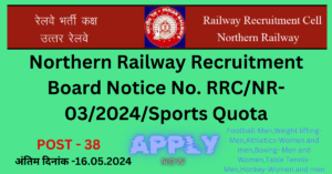 Read more about the article Recruitment on 38 posts under sports quota in RRC NR Railway