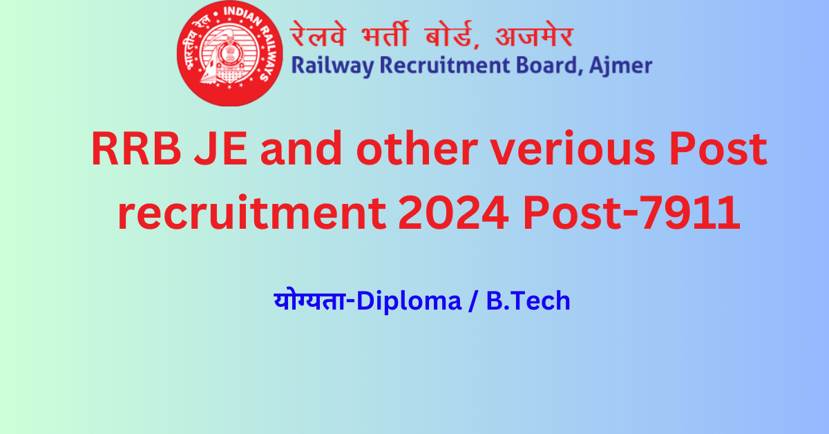 RRB JE Recruitment 2024